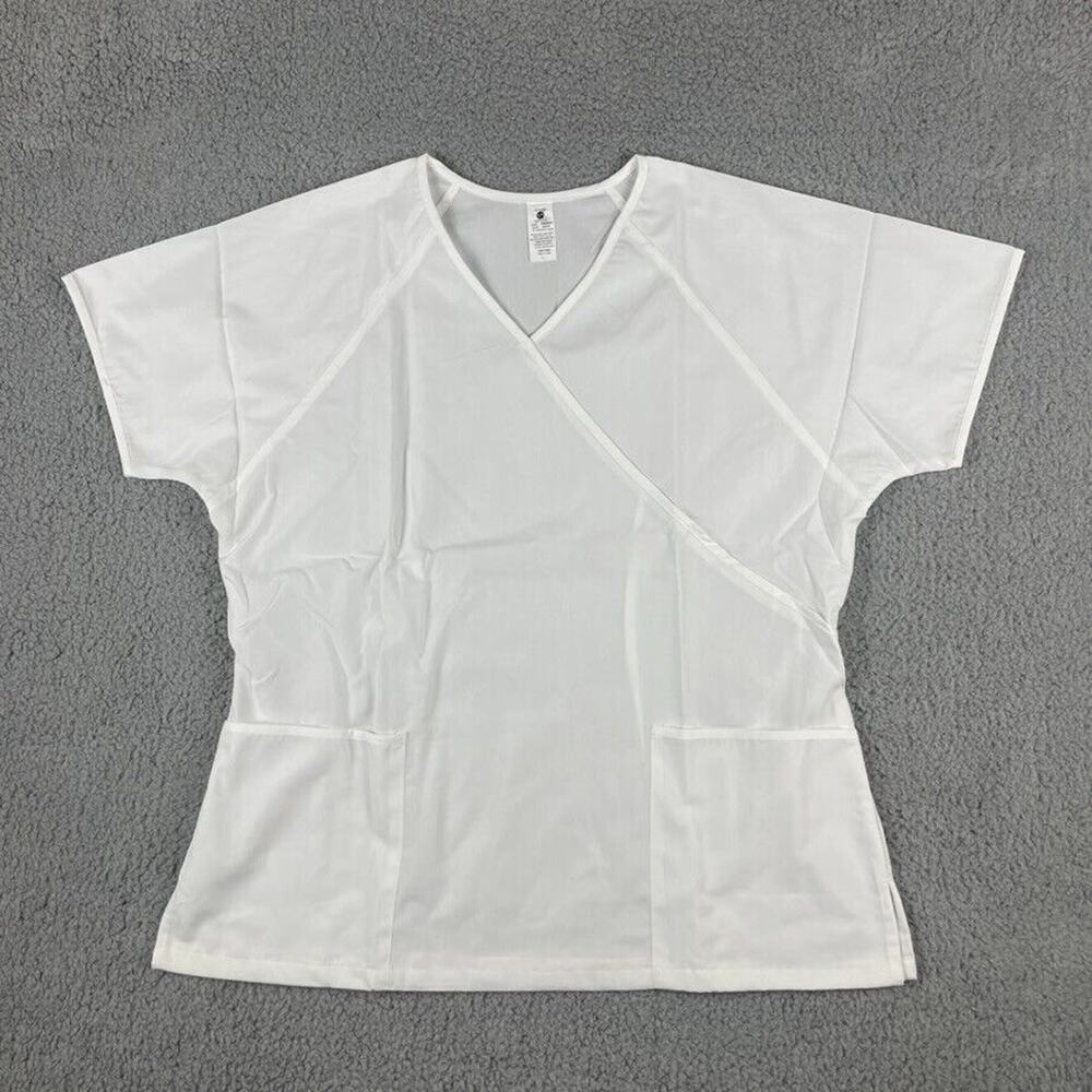 Strictly Scrubs Unisex Large White Classic Top and Pants Scrub Set